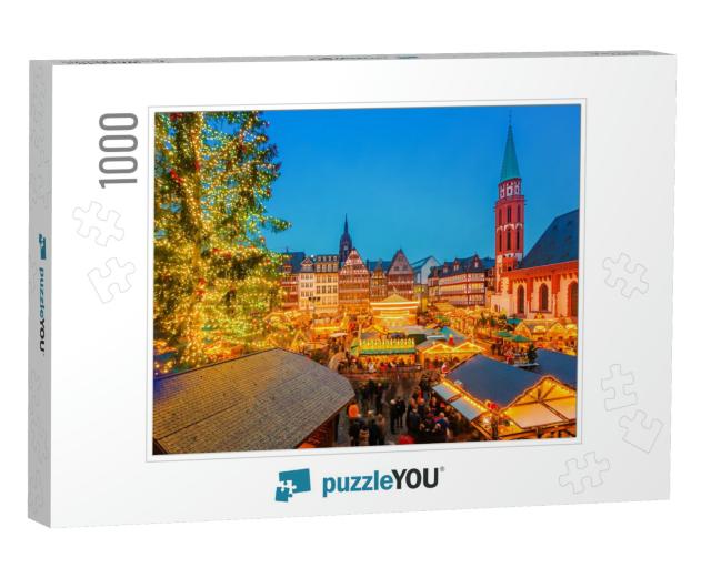 Traditional Christmas Market in Frankfurt, Germany... Jigsaw Puzzle with 1000 pieces