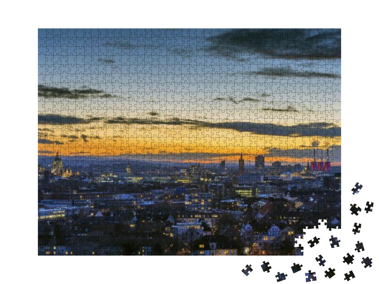 Aerial View of Hannover At Evening. Lower Saxony... Jigsaw Puzzle with 1000 pieces