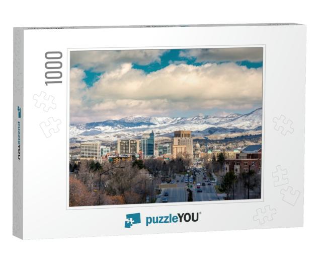 Winter Day in Boise Idaho with Capital & Snow in the Foot... Jigsaw Puzzle with 1000 pieces