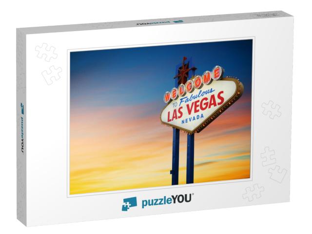 Las Vegas Sign At Sunset... Jigsaw Puzzle