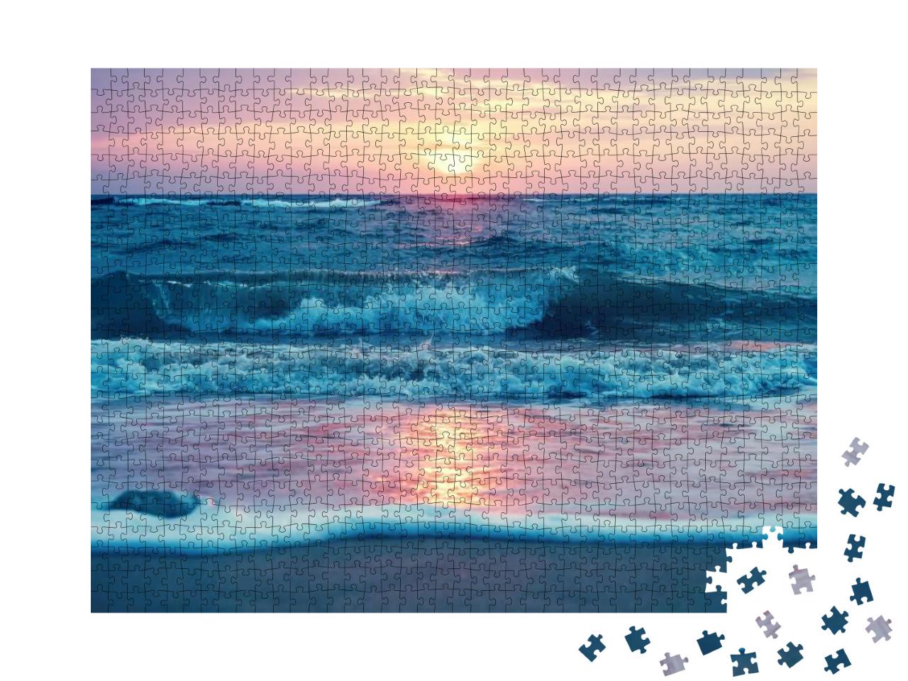 Early Morning Sunrise on Waimanalo Beach on Oahu, Hawaii... Jigsaw Puzzle with 1000 pieces