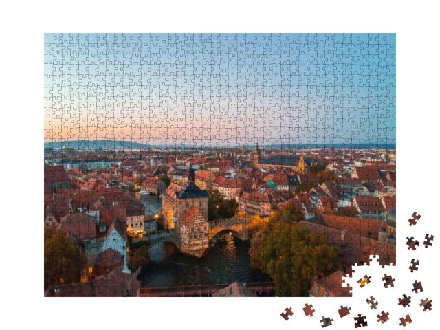 Amazing Sunset in Bamberg, Bavaria... Jigsaw Puzzle with 1000 pieces
