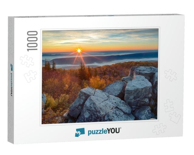 Sunrise on Dolly Sods Over the Mountains of West Virginia... Jigsaw Puzzle with 1000 pieces