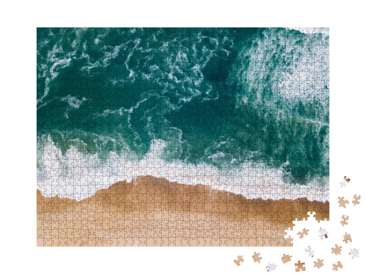 Aerial View to Beach on the Atlantic Ocean Near Seignosse... Jigsaw Puzzle with 1000 pieces