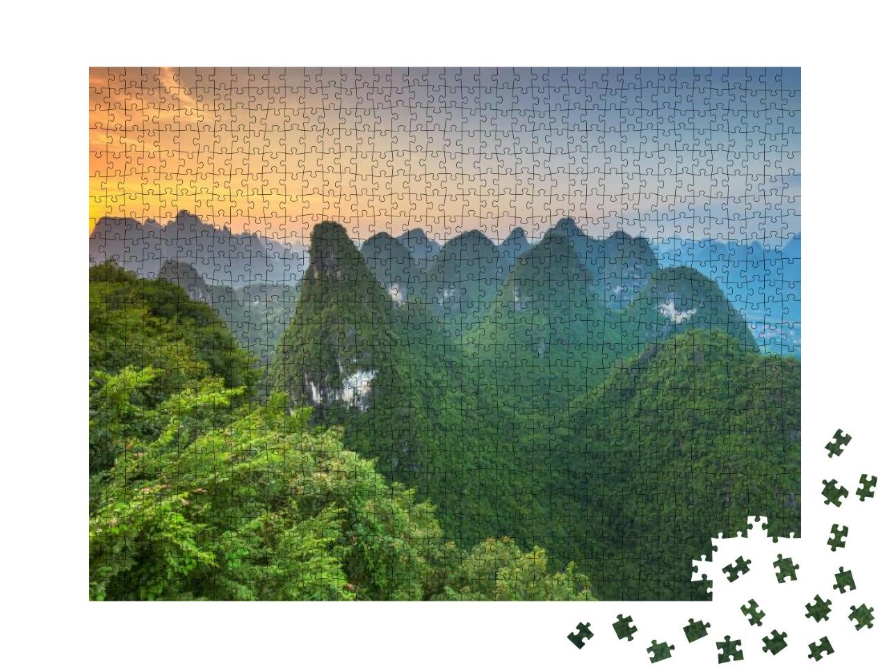 Karst Mountains of Xingping, Guilin, China. Karst Mountai... Jigsaw Puzzle with 1000 pieces