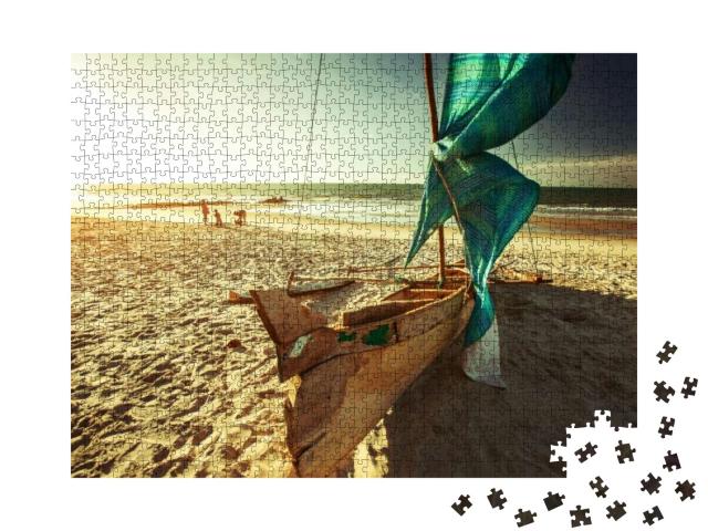 Traditional Malagasy Sail Boat. Morondava, Madagascar... Jigsaw Puzzle with 1000 pieces