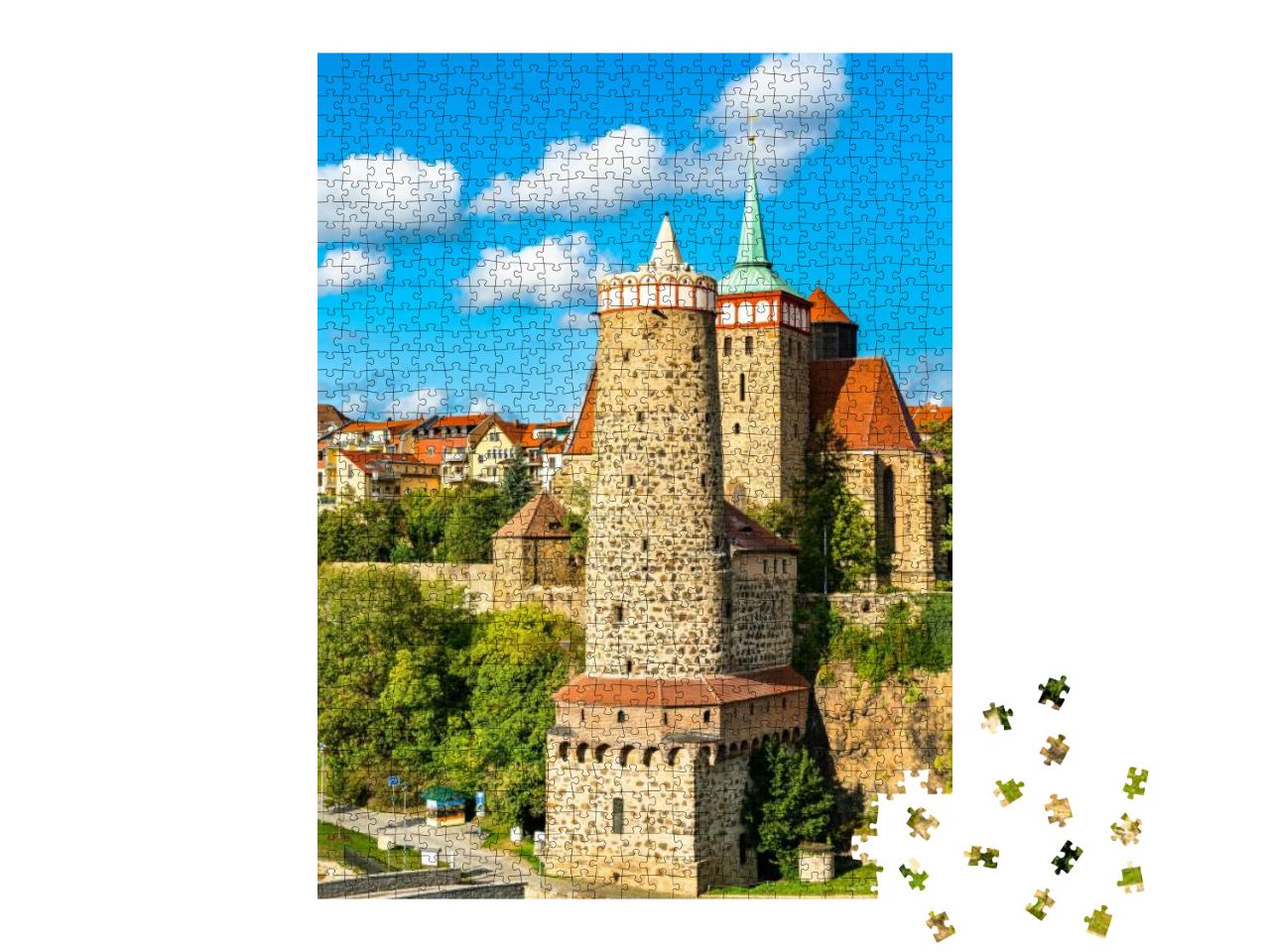 Alte Wasserkunst Tower & Michaeliskirche Church in Bautze... Jigsaw Puzzle with 1000 pieces
