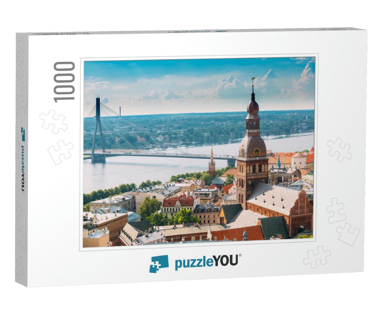 Riga, Latvia. Riga Cityscape in Sunny Summer Day. Famous... Jigsaw Puzzle with 1000 pieces