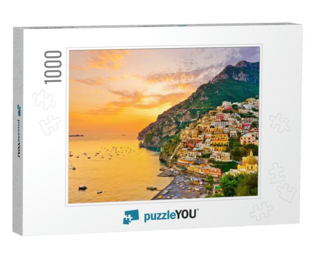 View of Positano Village Along Amalfi Coast in Italy At S... Jigsaw Puzzle with 1000 pieces