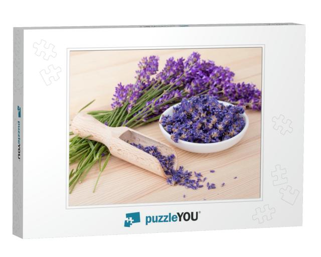 Porcelain Bowl with Dried Lavender Flowers & Bouquet with... Jigsaw Puzzle