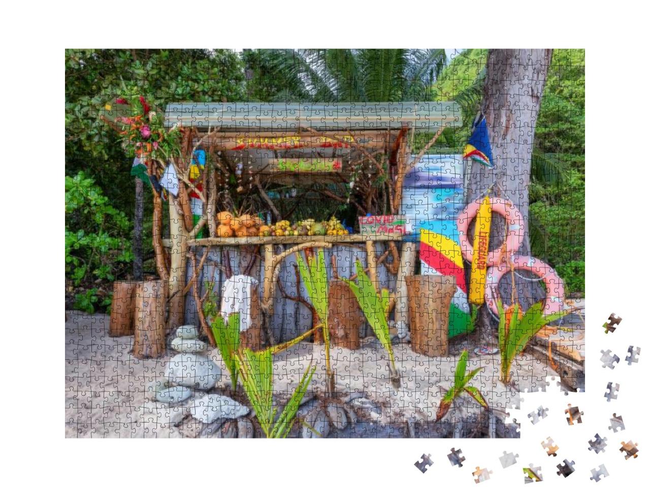 Exotic Summer Beach Bar with Mixed Fruits on Seychelles T... Jigsaw Puzzle with 1000 pieces