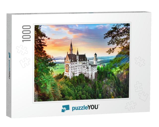 Neuschwanstein Landscape Panorama Picture of the Fairy Ta... Jigsaw Puzzle with 1000 pieces