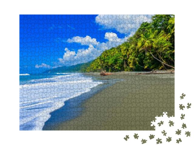 Wild Beach At Corcovado Rainforest in Costa Rica... Jigsaw Puzzle with 1000 pieces