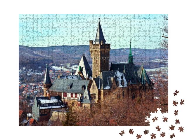 The Picturesque Castle of Wernigerode, High Above Town, i... Jigsaw Puzzle with 1000 pieces