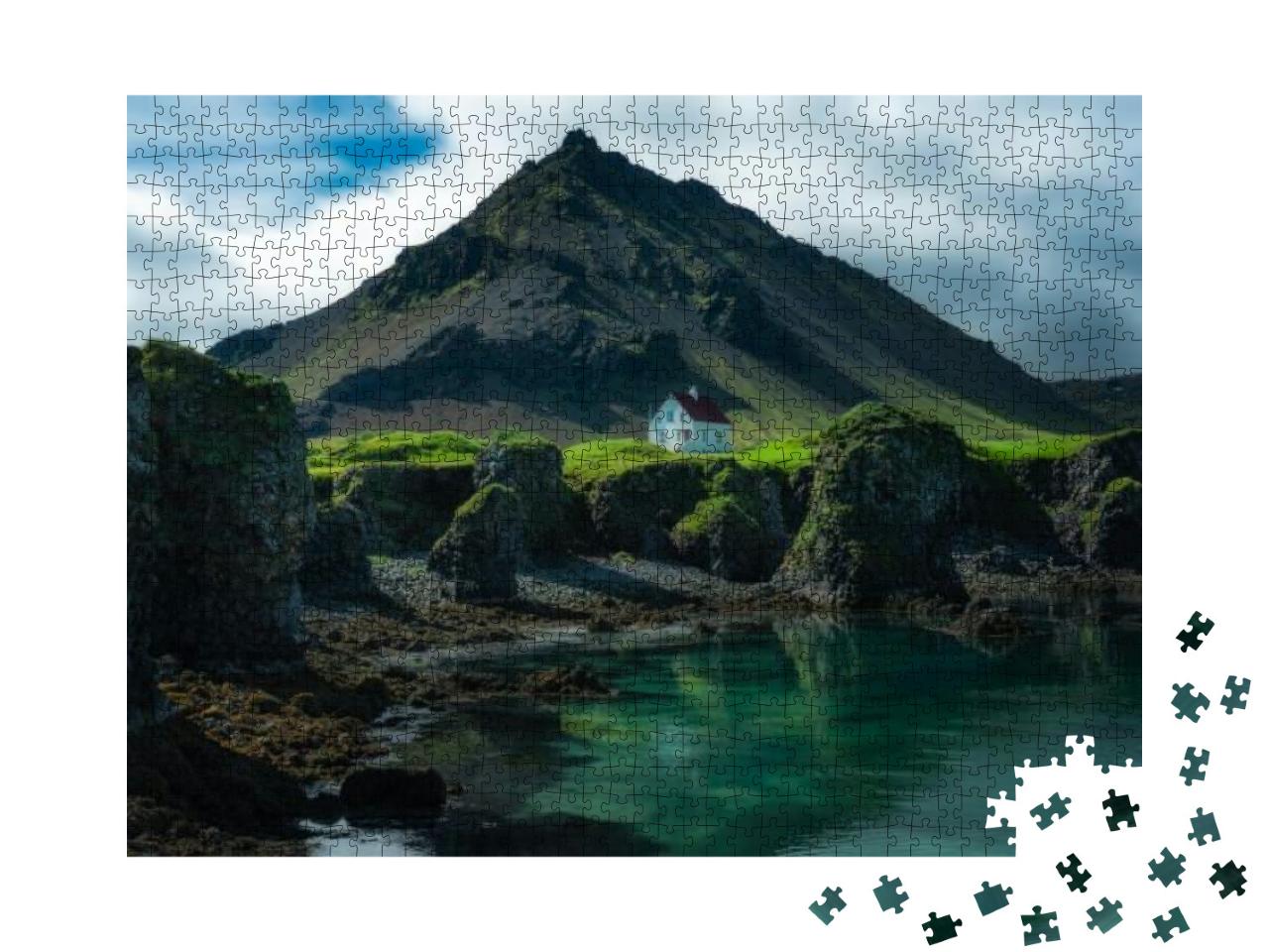 Amazing Landscape of Arnarstapi a Small Village At Penins... Jigsaw Puzzle with 1000 pieces