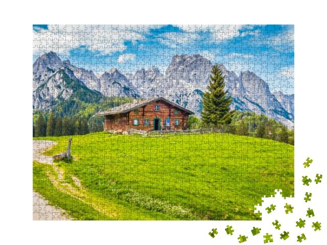 Beautiful Panorama View of Idyllic Rural Mountain Scenery... Jigsaw Puzzle with 1000 pieces