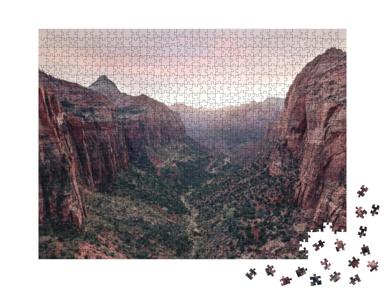 Sunset Taken At the Canyon Overlook in Zion National Park... Jigsaw Puzzle with 1000 pieces