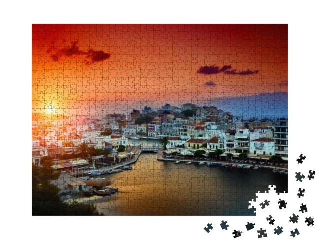 Agios Nikolaos. Agios Nikolaos is a Picturesque Town in t... Jigsaw Puzzle with 1000 pieces