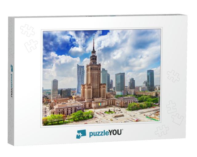 Warsaw, Poland. Aerial View Palace of Culture & Science &... Jigsaw Puzzle