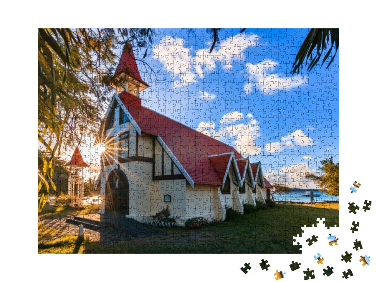 The Church of Cap Malheureux on Mauritius in the Sunset... Jigsaw Puzzle with 1000 pieces