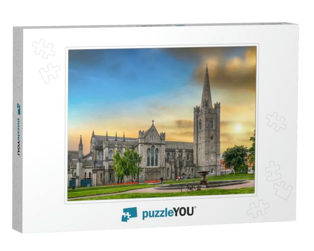 Sunset View of Saint Patrick's Cathedral Dublin Ireland... Jigsaw Puzzle