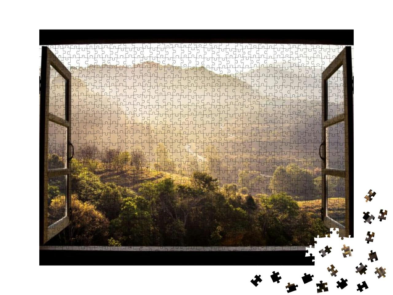 Landscape Nature View Background. View from Window At a W... Jigsaw Puzzle with 1000 pieces