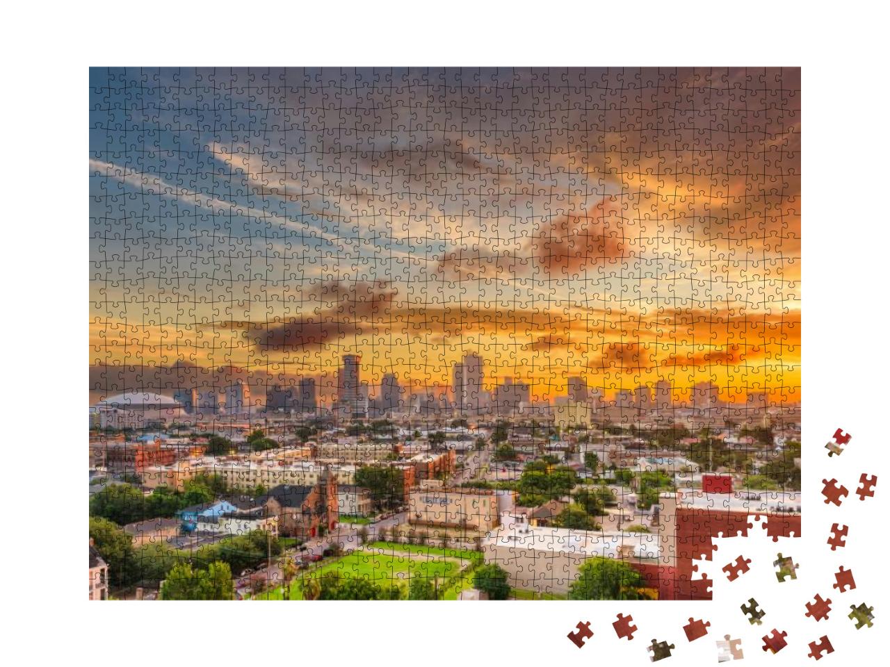 New Orleans, Louisiana, USA Downtown Skyline At Dusk... Jigsaw Puzzle with 1000 pieces