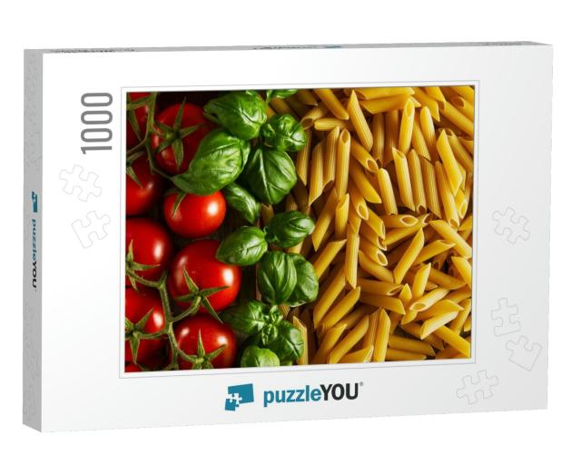 Beautiful Tasty Colorful Pattern of Italian Pasta, Tomato... Jigsaw Puzzle with 1000 pieces