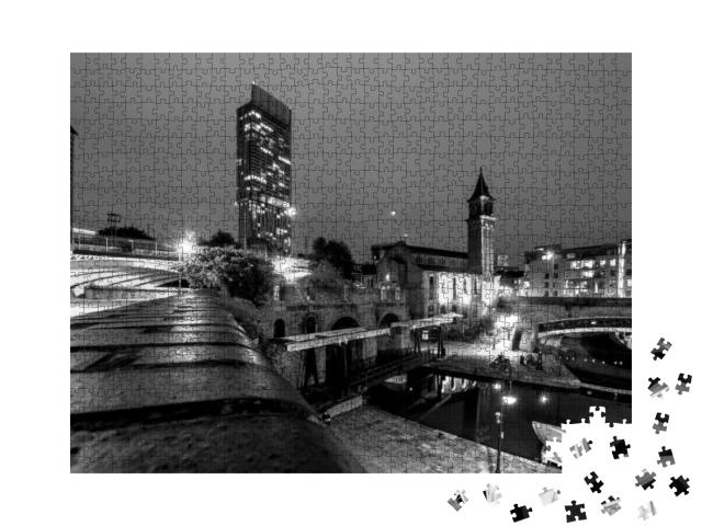Manchester Cityscape At Night... Jigsaw Puzzle with 1000 pieces
