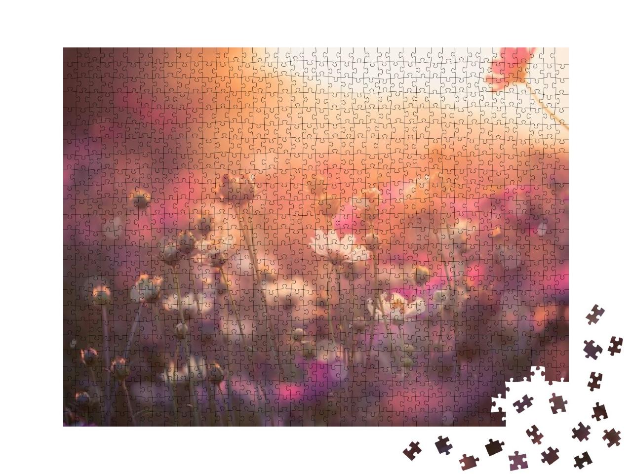 Cosmos Flowers Beautiful in the Garden Background... Jigsaw Puzzle with 1000 pieces