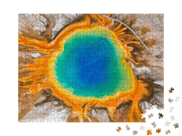 Grand Prismatic Spring, Midway Geyser Basin, Yellowstone... Jigsaw Puzzle with 1000 pieces