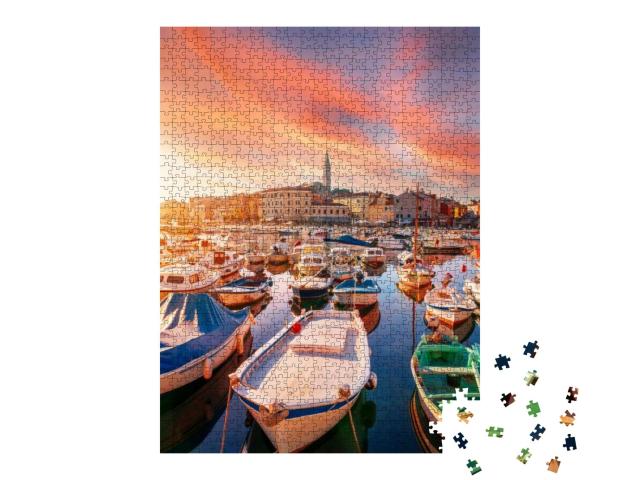 Cozy & Quiet Town of Rovinj with Beautiful Colorful House... Jigsaw Puzzle with 1000 pieces