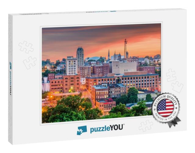 Lynchburg, Virginia, USA Downtown City Skyline At Dusk... Jigsaw Puzzle