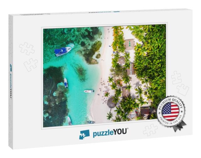 Aerial View of Tropical Beach. Saona Island, Dominican Re... Jigsaw Puzzle