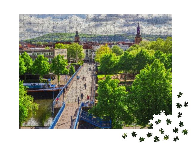 Germany Saarland Saarbruecken View Over the Old Bridge &... Jigsaw Puzzle with 1000 pieces