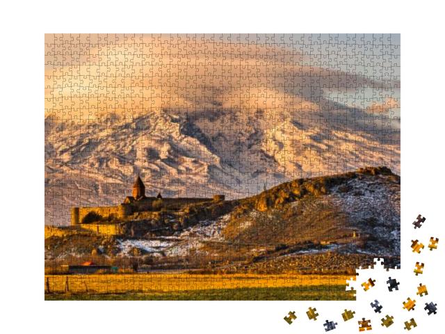 Panoramic View of Mount Ararat in Armenia. Sunrise Over A... Jigsaw Puzzle with 1000 pieces