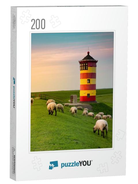 A Beautiful Lighthouse on the East Frisian Coast... Jigsaw Puzzle with 200 pieces