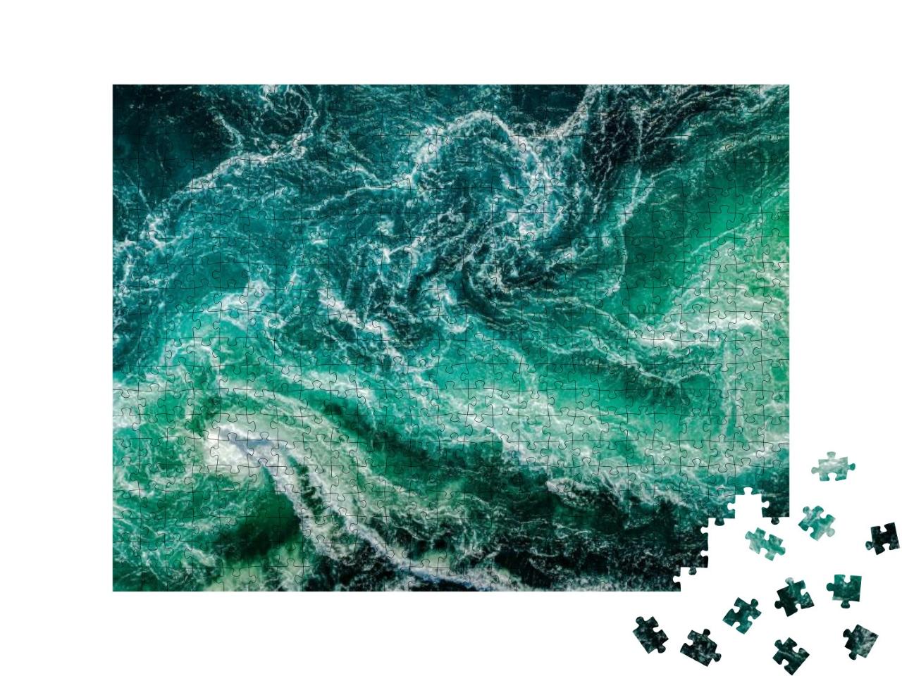 Waves of Water of the River & the Sea Meet Each Other Dur... Jigsaw Puzzle with 500 pieces