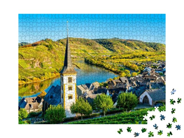 Saint Lawrence Church At the Bow of the Moselle River - B... Jigsaw Puzzle with 1000 pieces