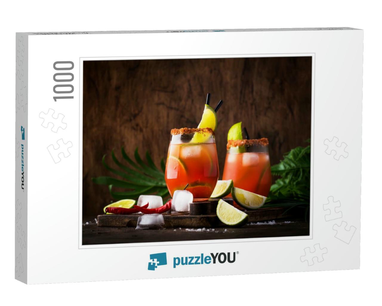 Michelada - Mexican Alcoholic Cocktail with Beer, Lime Ju... Jigsaw Puzzle with 1000 pieces