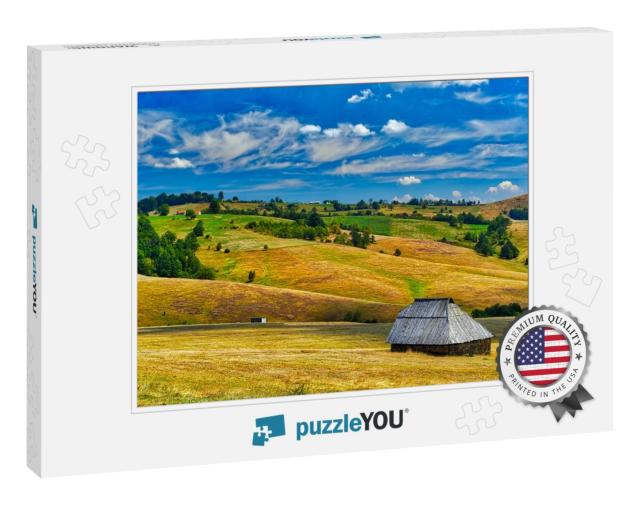 Farm House in the Field, Zlatibor, Serbia... Jigsaw Puzzle