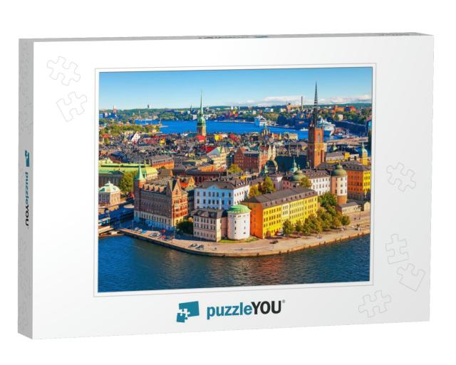 Scenic Summer Aerial Panorama of the Old Town Gamla Stan... Jigsaw Puzzle