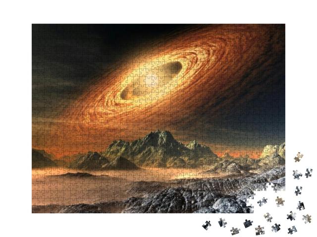 Alien Planet with Mountains... Jigsaw Puzzle with 1000 pieces