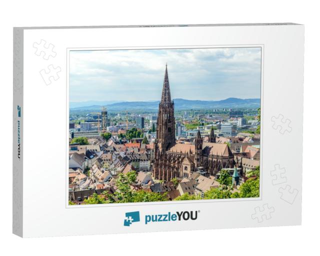Aerial View on Freiburger Munster Muenster Cathedral Chur... Jigsaw Puzzle