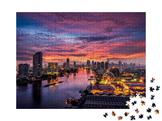 Bangkok Cityscape. Bangkok Sunrise in the Business Distri... Jigsaw Puzzle with 1000 pieces