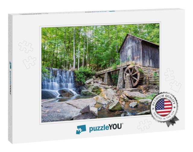 Historic Mill & Waterfall in Marietta, Georgia... Jigsaw Puzzle