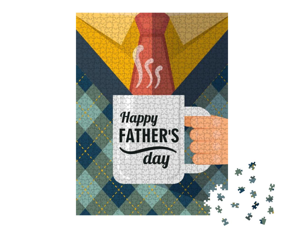 Happy Fathers Day, a Coffee Cup Congratulation... Jigsaw Puzzle with 1000 pieces