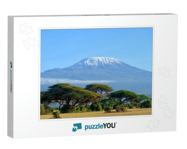 Snow on Top of Mount Kilimanjaro in Amboseli... Jigsaw Puzzle