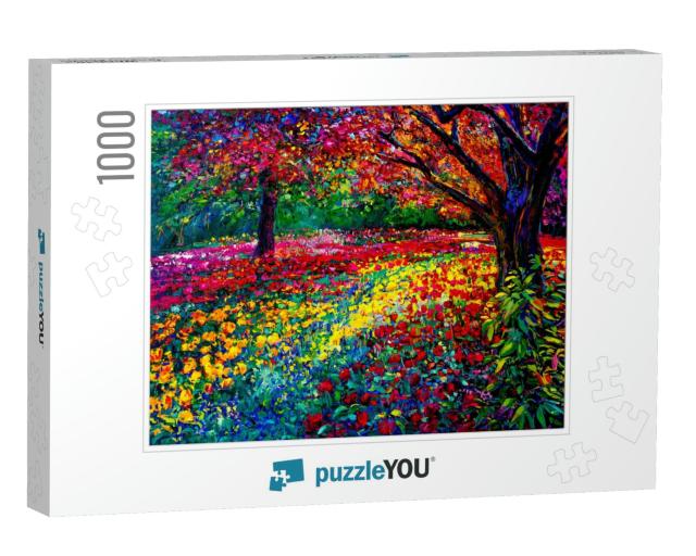 Oil Painting. Autumn Painting. Modern Art... Jigsaw Puzzle with 1000 pieces