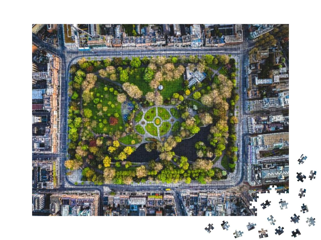 St. Stephens Green Park in Dublin View from the Air... Jigsaw Puzzle with 1000 pieces